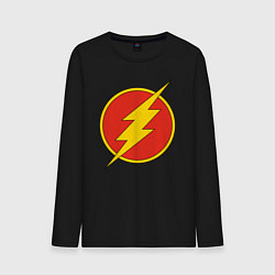 Лонгслив хлопковый мужской Flash logo, цвет: черный