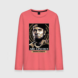 Лонгслив хлопковый мужской Lincoln gangster, цвет: коралловый