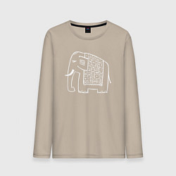 Лонгслив хлопковый мужской Indian elephant, цвет: миндальный