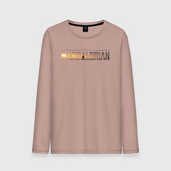 Лонгслив хлопковый мужской The mandalorian logo, цвет: пыльно-розовый