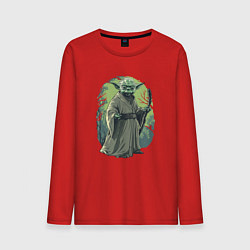 Лонгслив хлопковый мужской Йода - Звездные войны, цвет: красный