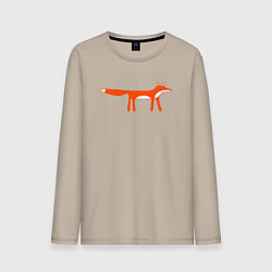 Лонгслив хлопковый мужской Funny fox, цвет: миндальный