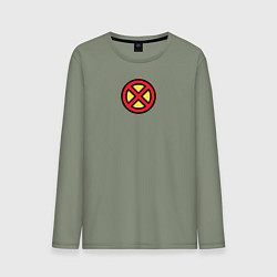 Лонгслив хлопковый мужской X men logo, цвет: авокадо