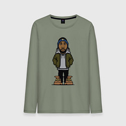 Лонгслив хлопковый мужской RZA Wu-Tang Clan, цвет: авокадо