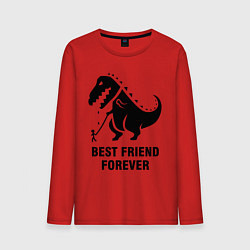 Лонгслив хлопковый мужской Godzilla best friend, цвет: красный