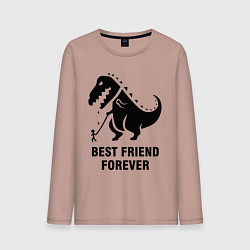 Лонгслив хлопковый мужской Godzilla best friend, цвет: пыльно-розовый