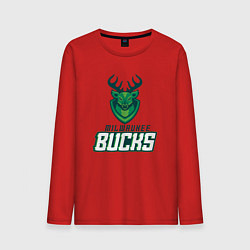 Лонгслив хлопковый мужской Milwaukee Bucks NBA, цвет: красный