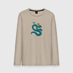 Лонгслив хлопковый мужской Альфа легион гидра рождество, цвет: миндальный
