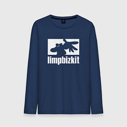 Лонгслив хлопковый мужской Limp Bizkit - logo, цвет: тёмно-синий