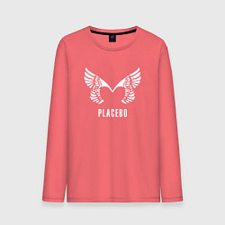 Лонгслив хлопковый мужской Placebo - logo, цвет: коралловый