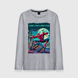 Лонгслив хлопковый мужской Чувак паук против чувака летучей мыши - нейроарт п, цвет: меланж