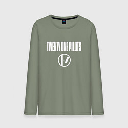 Лонгслив хлопковый мужской Twenty one pilots - logo, цвет: авокадо