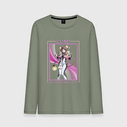 Лонгслив хлопковый мужской Lumi Kaleido Refraction, цвет: авокадо