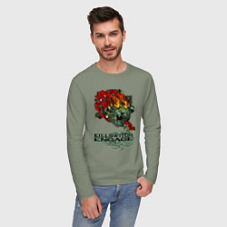 Лонгслив хлопковый мужской Грифон killswitch engage, цвет: авокадо — фото 2