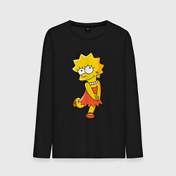 Лонгслив хлопковый мужской Lisa Simpson, цвет: черный