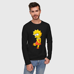 Лонгслив хлопковый мужской Lisa Simpson, цвет: черный — фото 2