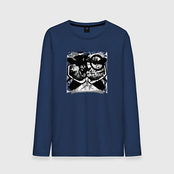 Лонгслив хлопковый мужской Лесные райдеры, цвет: тёмно-синий