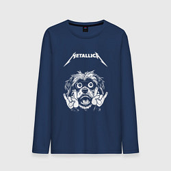 Лонгслив хлопковый мужской Metallica rock dog, цвет: тёмно-синий