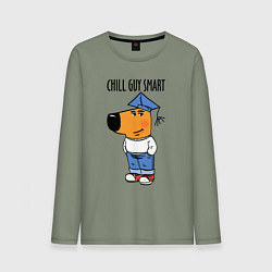 Лонгслив хлопковый мужской Chill guy smart, цвет: авокадо