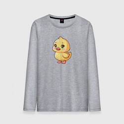 Лонгслив хлопковый мужской Желтая уточка, цвет: меланж