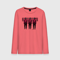 Лонгслив хлопковый мужской Три солдата, цвет: коралловый