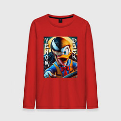 Лонгслив хлопковый мужской Venom-Duck - ai art fantasy, цвет: красный