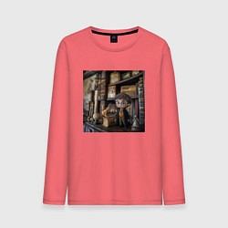 Лонгслив хлопковый мужской Гарри Поттер, цвет: коралловый