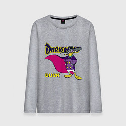 Лонгслив хлопковый мужской Чёрный плащ - Кряк Лапчатый, цвет: меланж