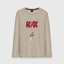 Лонгслив хлопковый мужской AcDc - roook фильтр amaro, цвет: миндальный