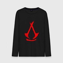 Лонгслив хлопковый мужской Assassins creed - shadows logotype, цвет: черный