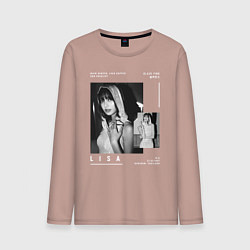 Лонгслив хлопковый мужской Lisa Blackpink, цвет: пыльно-розовый
