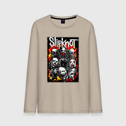 Лонгслив хлопковый мужской Слипкнот огненный, цвет: миндальный
