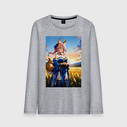 Лонгслив хлопковый мужской Tamamo no Mae Fate Grand Order, цвет: меланж