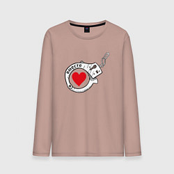 Лонгслив хлопковый мужской Вместе парное - наручники, цвет: пыльно-розовый