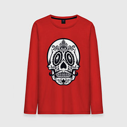 Лонгслив хлопковый мужской Skull Mexico, цвет: красный