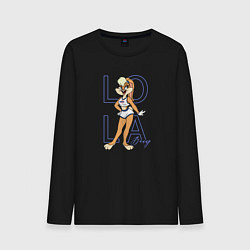 Лонгслив хлопковый мужской Лола Банни крольчиха Looney Tunes, цвет: черный