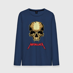 Лонгслив хлопковый мужской Metallica - skull with fangs, цвет: тёмно-синий