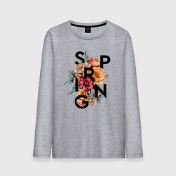 Лонгслив хлопковый мужской Spring flowers, цвет: меланж