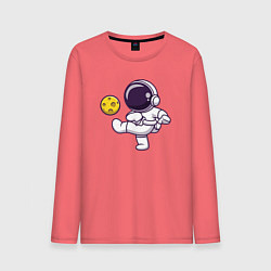 Лонгслив хлопковый мужской Moon football, цвет: коралловый