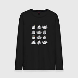 Лонгслив хлопковый мужской Привидения, цвет: черный