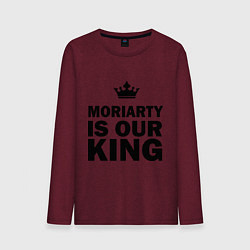 Лонгслив хлопковый мужской Moriarty is our king цвета меланж-бордовый — фото 1