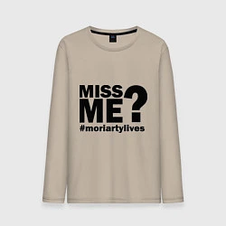 Лонгслив хлопковый мужской Miss me? Moriarty, цвет: миндальный