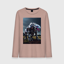 Лонгслив хлопковый мужской Робот в стиле Horizon, цвет: пыльно-розовый