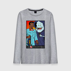 Лонгслив хлопковый мужской Ghostbusters - Winston and the sandman, цвет: меланж
