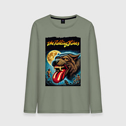 Лонгслив хлопковый мужской The Rolling Stones - the beginning, цвет: авокадо
