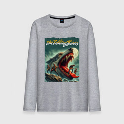 Лонгслив хлопковый мужской Rolling Stones - wolfs mouth, цвет: меланж