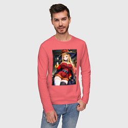 Лонгслив хлопковый мужской Марин Китагава косплей Мегумин, цвет: коралловый — фото 2