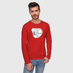 Лонгслив хлопковый мужской Low detailed bobr, цвет: красный — фото 2