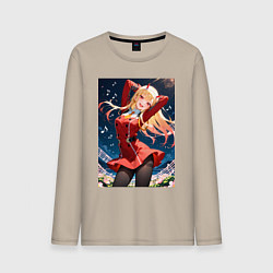 Лонгслив хлопковый мужской Марин Китагава косплей 002 Darling in the Franxx, цвет: миндальный