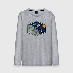 Лонгслив хлопковый мужской Moon rocket, цвет: меланж